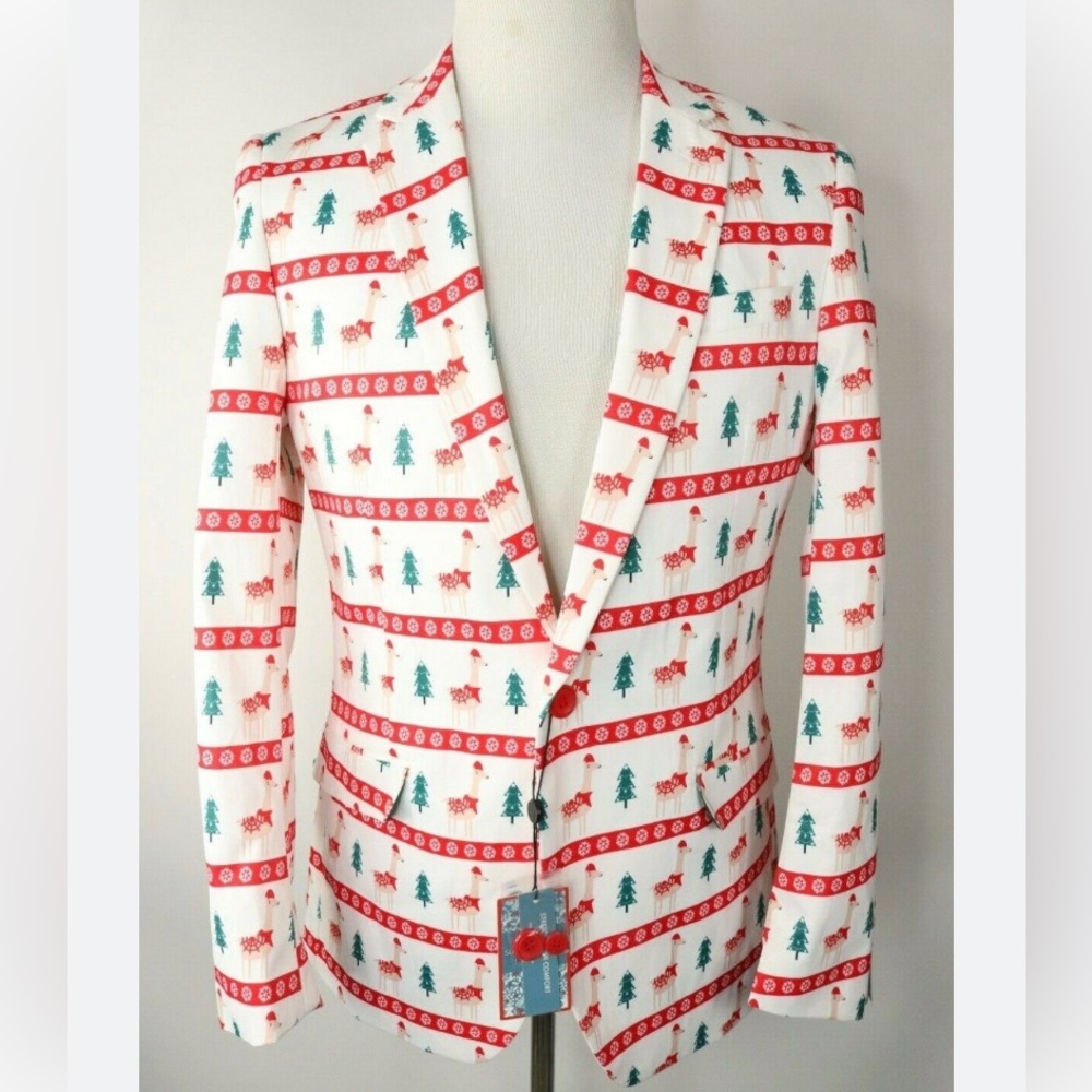 Men’s Christmas blazer ugly sweater contest